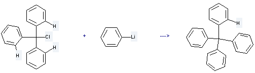 Tetraphenyl methane is prepared by reaction of chloro-triphenyl-methane with phenyllithium.